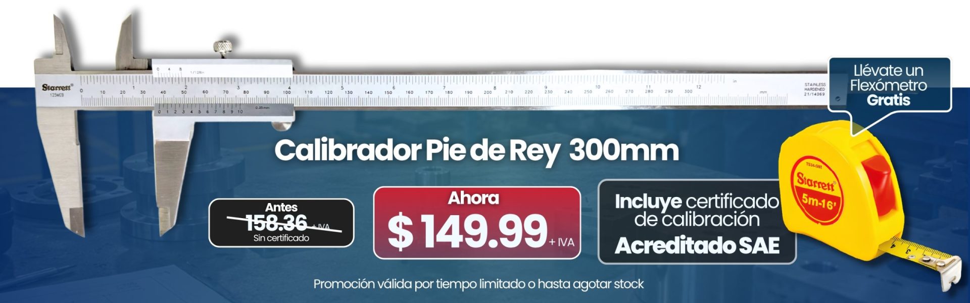 Calibrador Pie de rey de 300 mm